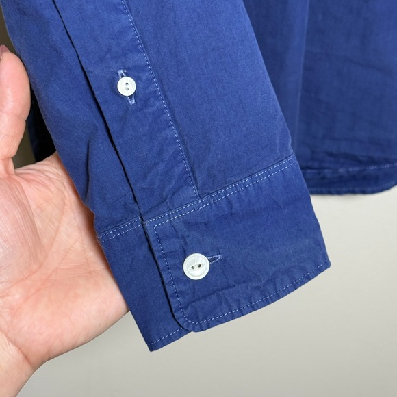 Oobe NEW Mens Shirt M Blue Charleston Popover Cotton Silk Academia Preppy Casual - Picture 7 of 8